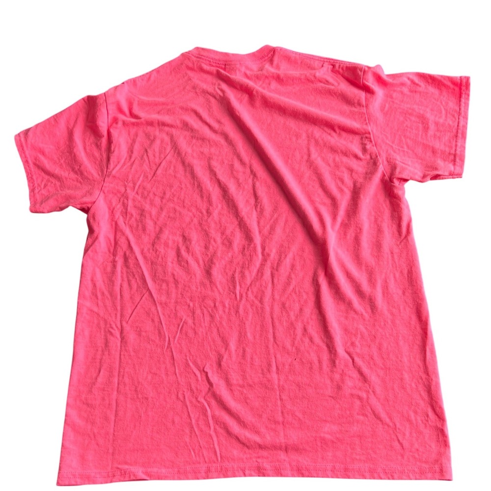 Gildan Mens Ultra Cotton Short Sleeve T-Shirt Large Hot Pink Plain Basic Tee - Picture 2 of 3